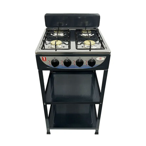 4-Burner Gas Stove with Multi-Use Stove Stand