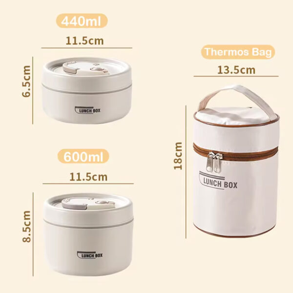 ⁦3-Piece Thermal Lunch Box with Gift Bag⁩ - الصورة ⁦5⁩