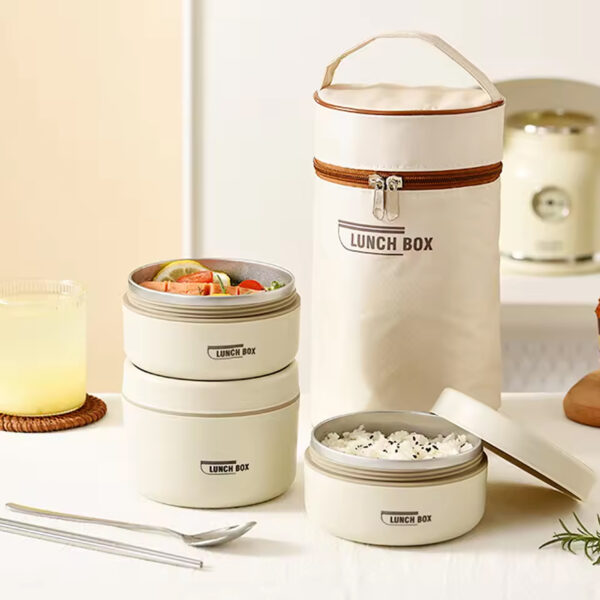⁦3-Piece Thermal Lunch Box with Gift Bag⁩ - الصورة ⁦2⁩