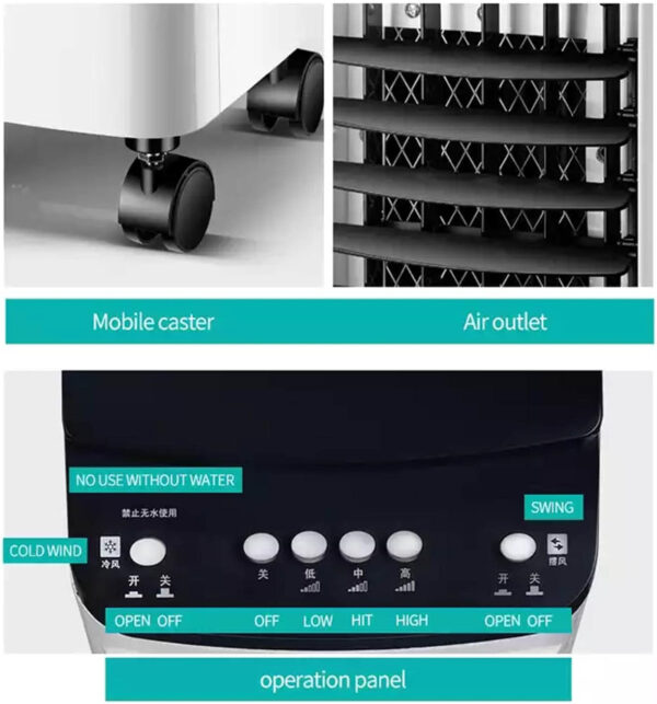 ⁦Denx 4-liter 60-watt desert air conditioner with a two-year warranty⁩ - الصورة ⁦2⁩